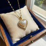 Heart Crystal Pearl Necklace