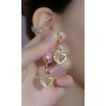Heart Crystals Stud Earrings