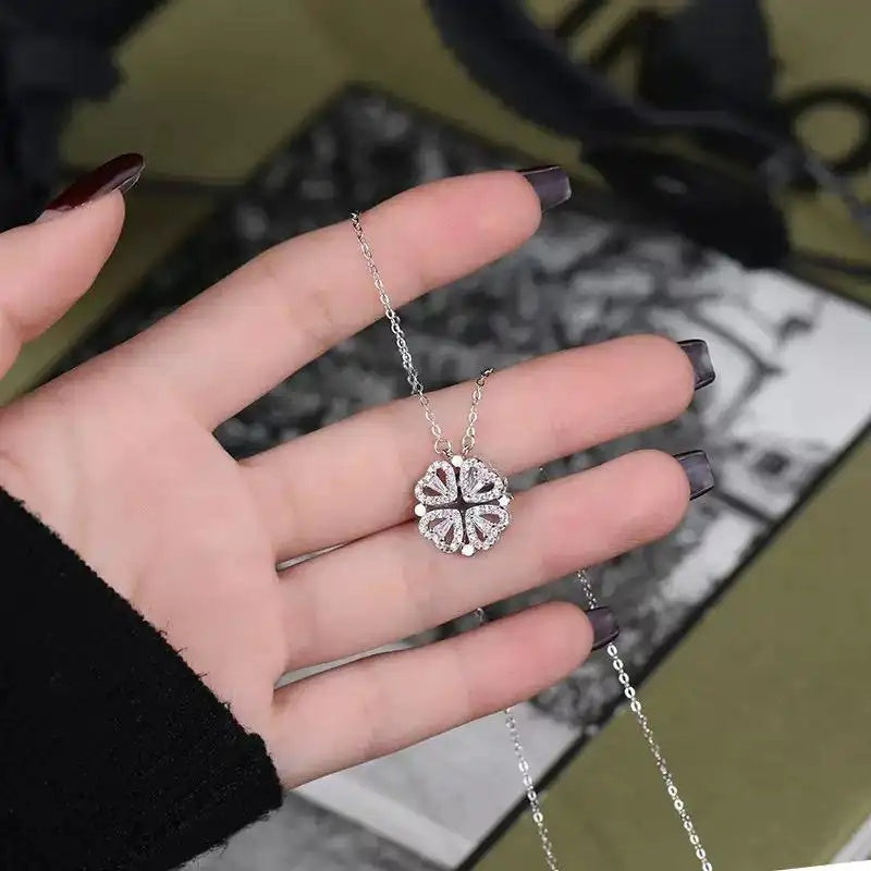 Heart Flower Pendant Necklace
