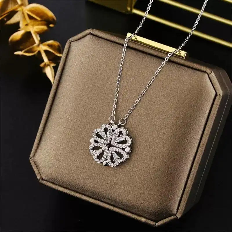Heart Flower Pendant Necklace
