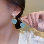 Heart Rhinestones Stud Earrings