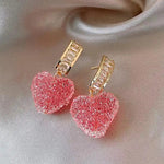 Heart Rhinestones Stud Earrings