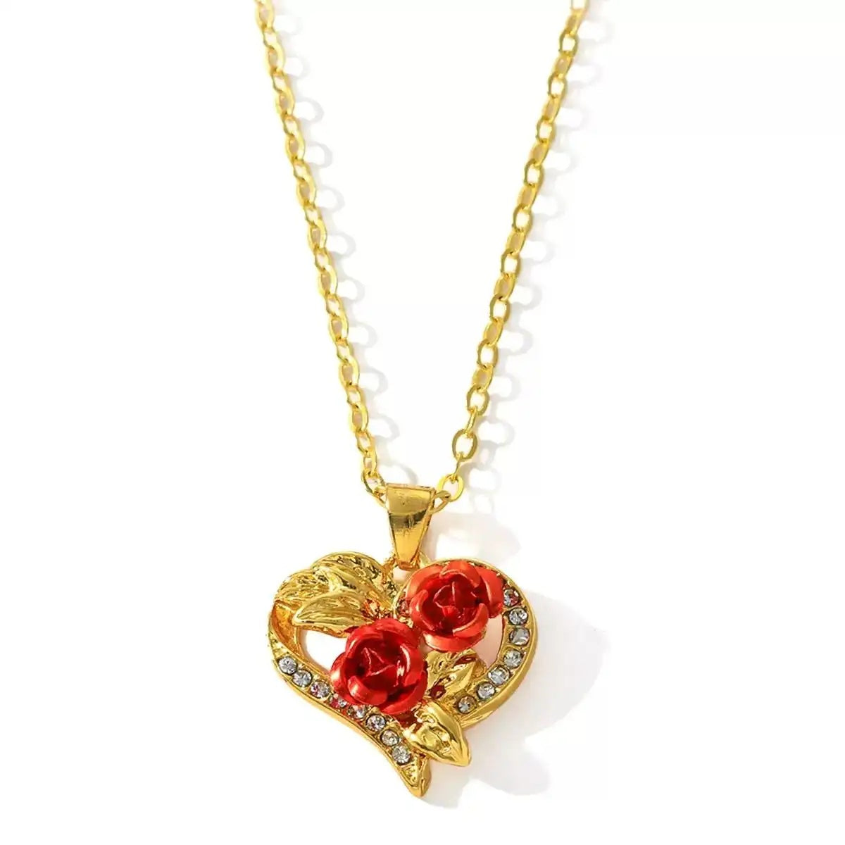 Heart Rose Jewelry Set