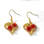 Heart Rose Jewelry Set