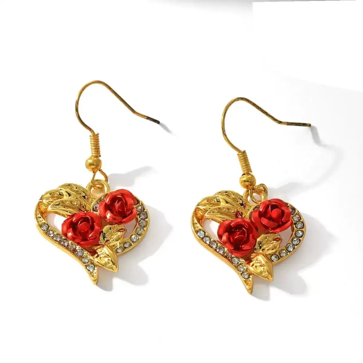 Heart Rose Jewelry Set