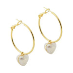Heart Shape Pearl Hoop Earrings
