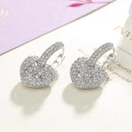 Heart-Shaped Clip-On Crystals Earrings