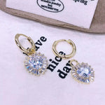 Heart-Shaped Clip-On Small Crystal Heart Earrings