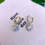 Heart-Shaped Clip-On Small Crystal Heart Earrings