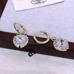 Heart-Shaped Clip-On Small Crystal Heart Earrings
