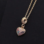 Heart Shaped Colorful Crystal Geometric Necklace