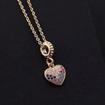 Heart Shaped Colorful Crystal Geometric Necklace