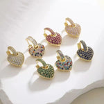 Heart-Shaped Crystal Studded Earrings