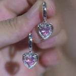 Heart Shaped Diamond Stud Earrings