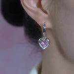 Heart Shaped Diamond Stud Earrings