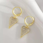 Heart-Shaped Gold Crystal Gift Earrings