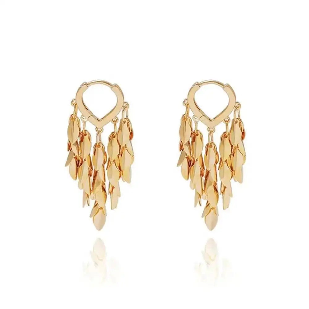 Heart-Shaped Leaf Tassels Ear Cuffs
