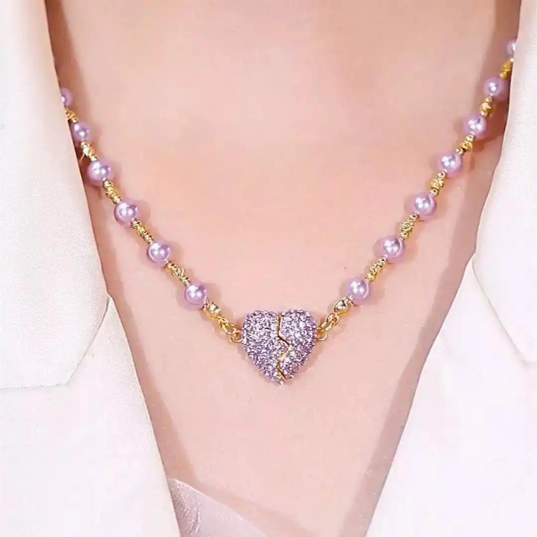 Heart-Shaped Magnetic Pendant Necklace