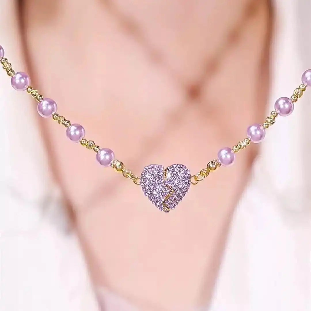 Heart-Shaped Magnetic Pendant Necklace