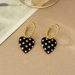 Heart Shaped Pearl Stud Earrings