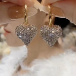 Heart Shaped Rhinestones Trend Stud Earrings
