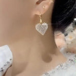 Heart Shaped Rhinestones Trend Stud Earrings