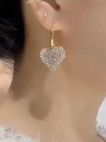 Heart Shaped Rhinestones Trend Stud Earrings