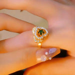 Heart Spinning Crystal Ring