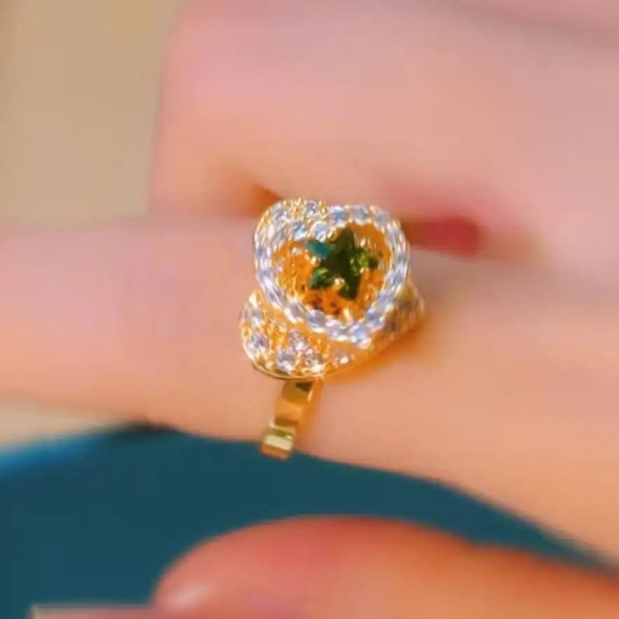 Heart Spinning Crystal Ring