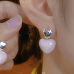 Heart-To-Heart Dripping Oil Earrings
