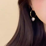 Heart Two-Way Wear Circle Gentle Earrings