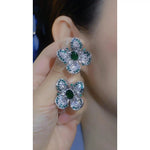 Heavy Industry Crystal Needle Petal Earrings