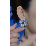 Heavy Industry Crystal Needle Petal Earrings
