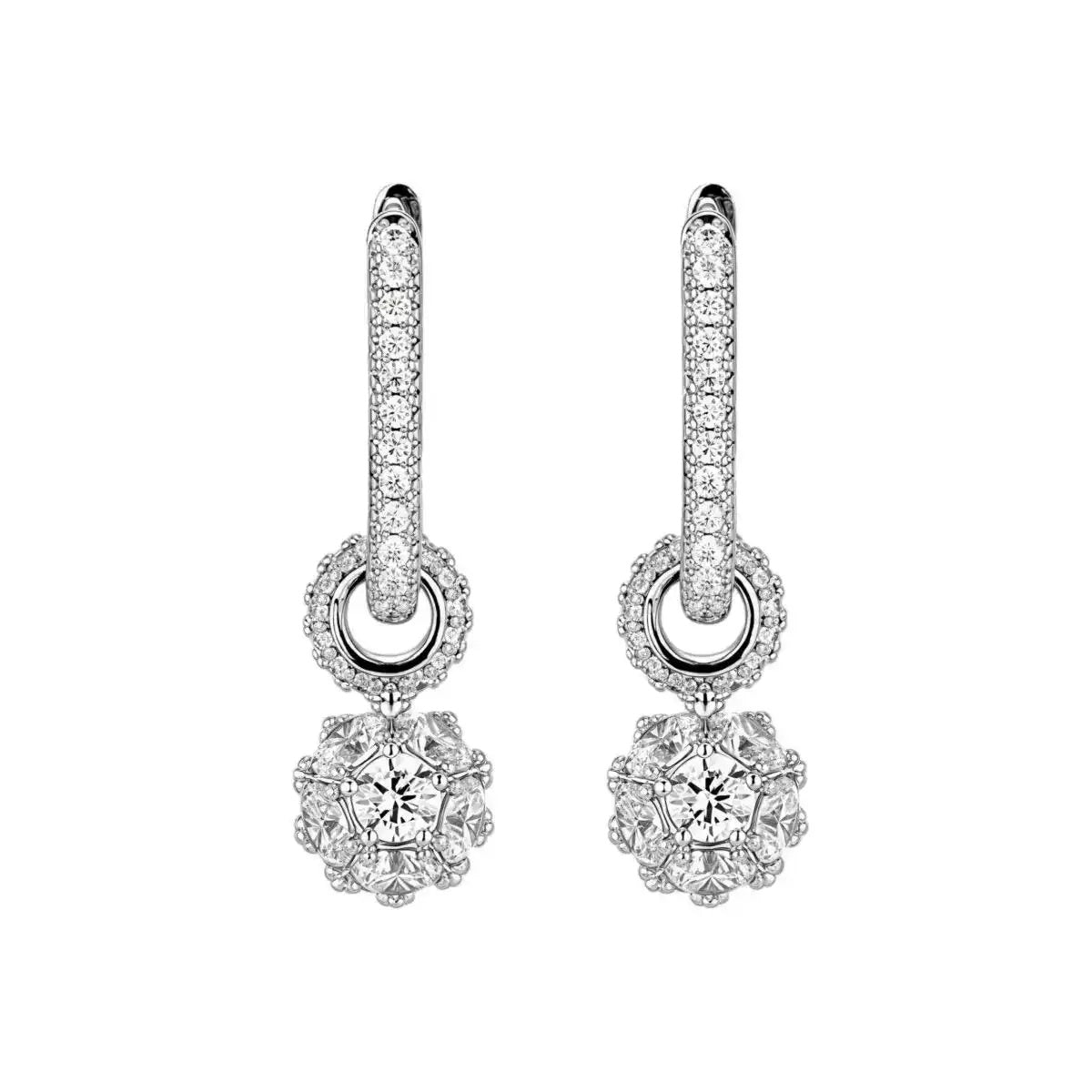 Hip-Hop Crystal Ball Hoop Earrings