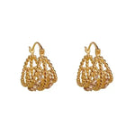 Hollow Basket French Vintage Hoop Earrings