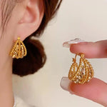Hollow Basket French Vintage Hoop Earrings