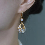 Hollow Crystal Teardrop Drop Earrings