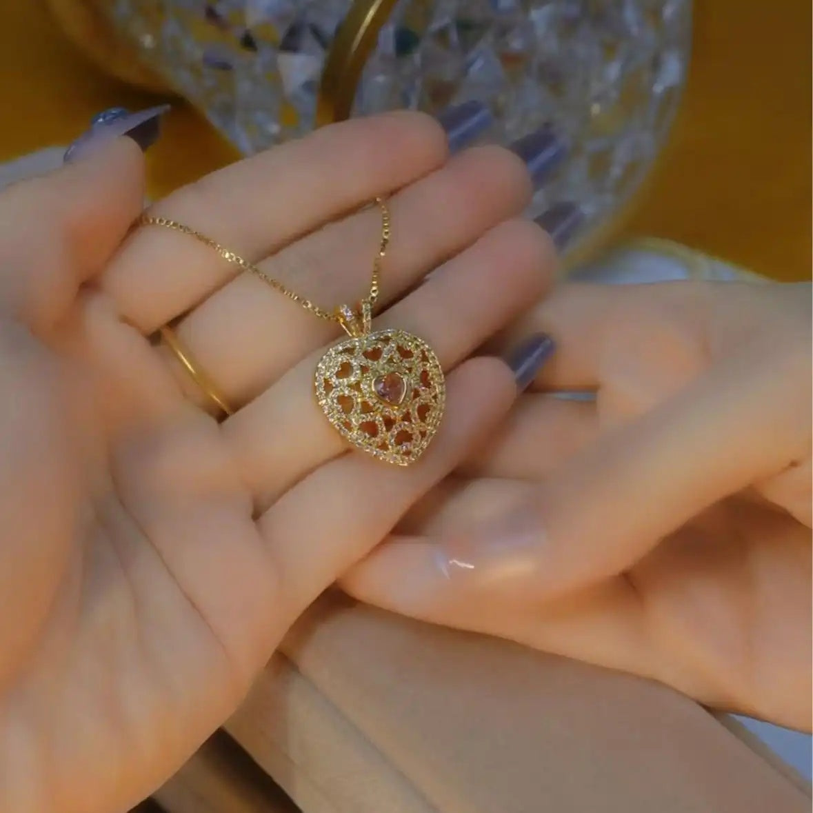 Hollow Heart Pendant Necklace