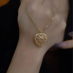 Hollow Heart Pendant Necklace