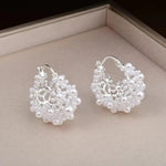 Hollow Lace Flower Stud Earrings