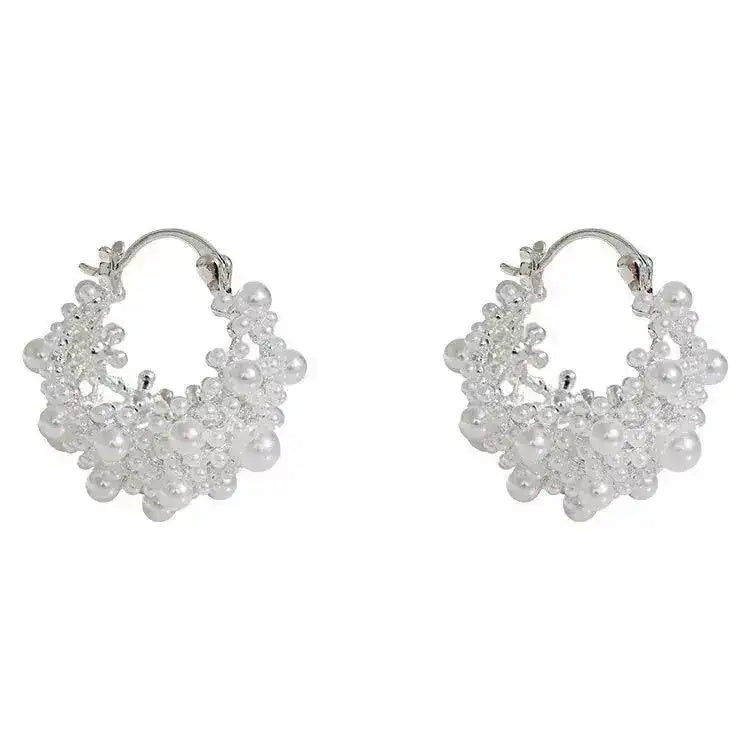 Hollow Lace Flower Stud Earrings