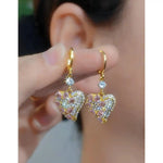 Hot Crystal Heart Earrings