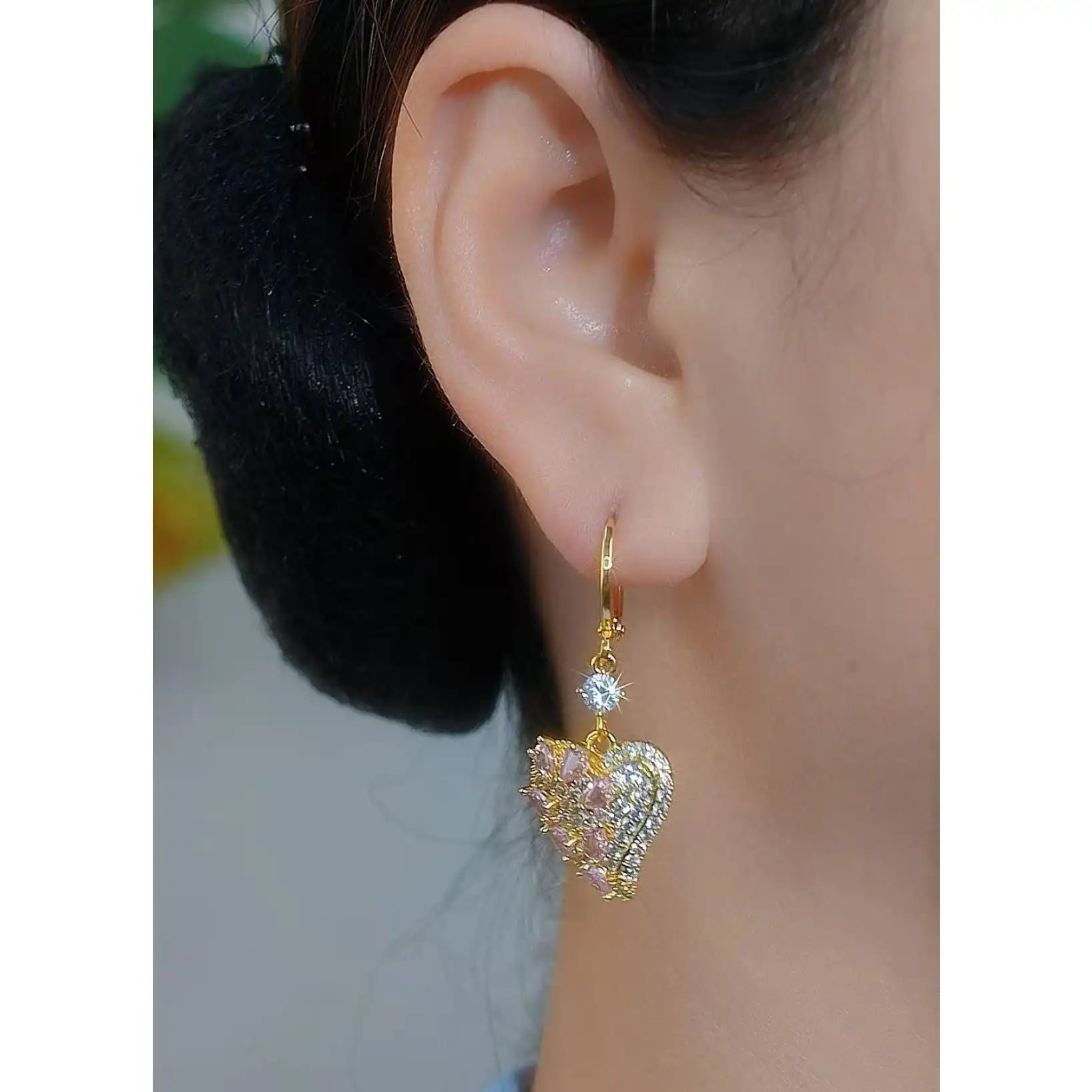 Hot Crystal Heart Earrings