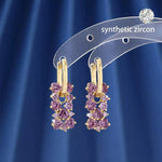 Hot Purple Crystal Earrings