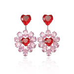 Hot Red Heart Crystal and Jewelry Set