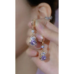 Hot-Selling Crystal Gourd Purple Sense Stud Earrings