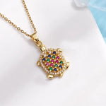 Hot-Selling Gold- Crystal Ocean Turtle Necklace
