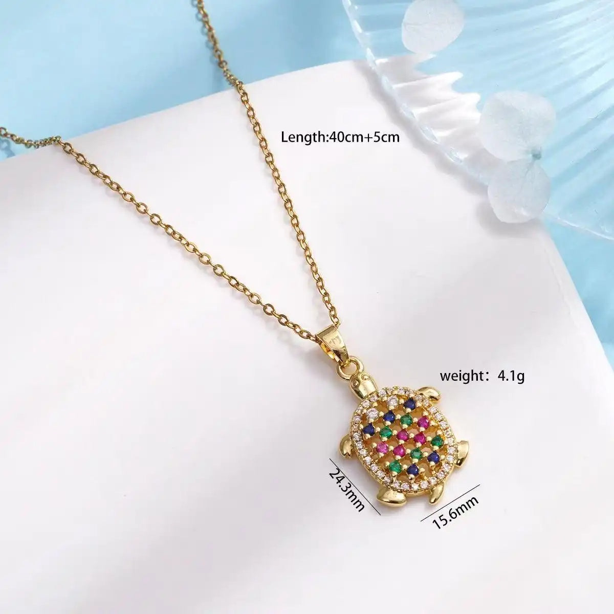 Hot-Selling Gold- Crystal Ocean Turtle Necklace