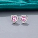 Hot-Selling Pink Heart Stud Earrings