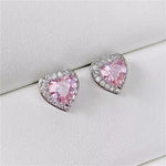 Hot-Selling Pink Heart Stud Earrings